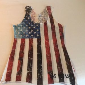Stars and Stripes tank top with bling